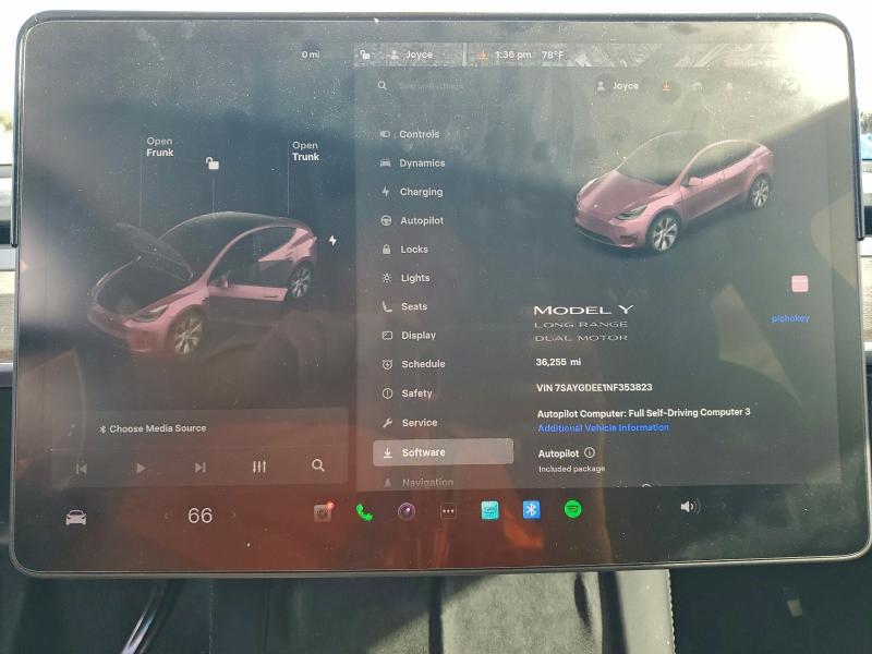 Photo 9 from auction – 2022 TESLA MODEL Y with VIN 7SAYGDEE1NF353823