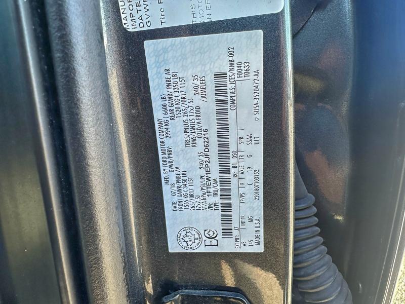 Photo 10 from auction – 2018 FORD F150 SUPER with VIN 1FTEW1EP2JFD62216