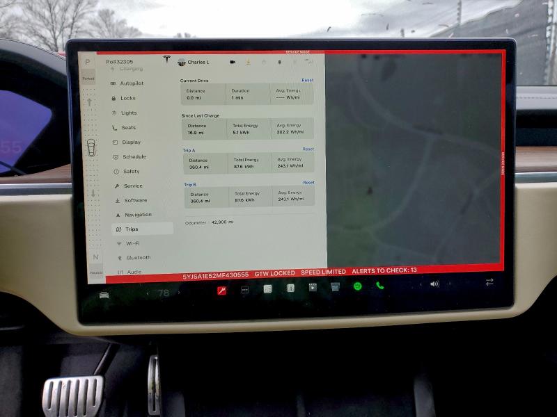 Photo 9 from auction – 2021 TESLA MODEL S with VIN 5YJSA1E52MF430555