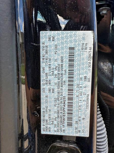 Photo 10 from auction – 2023 FORD F150 SUPER with VIN 1FTFW1E53PFA94255