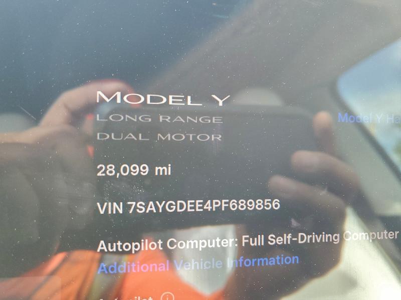 Photo 9 from auction – 2023 TESLA MODEL Y with VIN 7SAYGDEE4PF689856