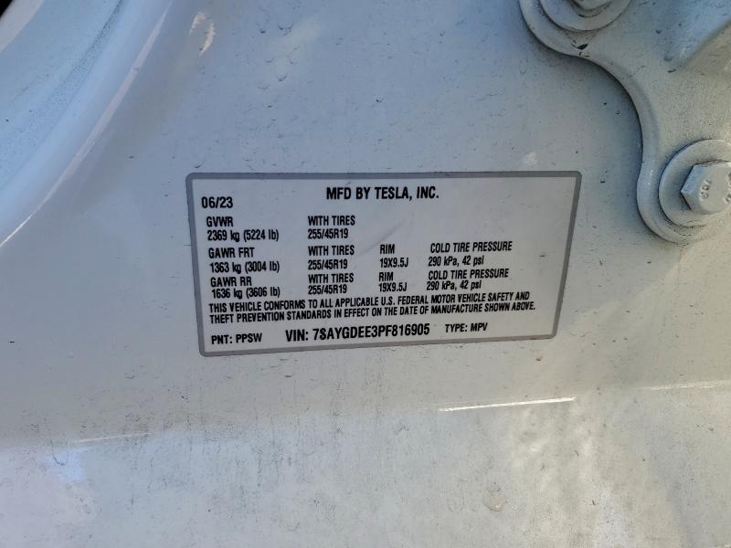 Photo 14 from auction – 2023 TESLA MODEL Y with VIN 7SAYGDEE3PF816905