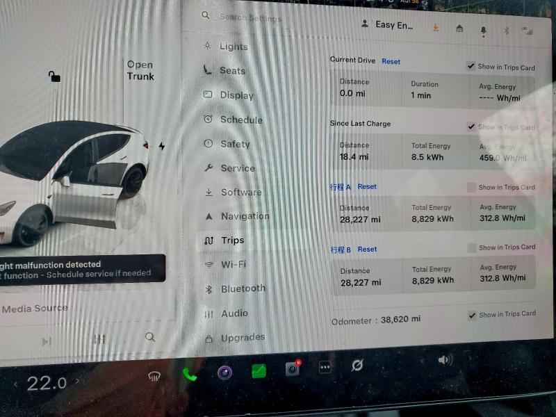 Foto 9 de la subasta – 2022 TESLA MODEL Y con VIN 7SAYGDEF5NF461936