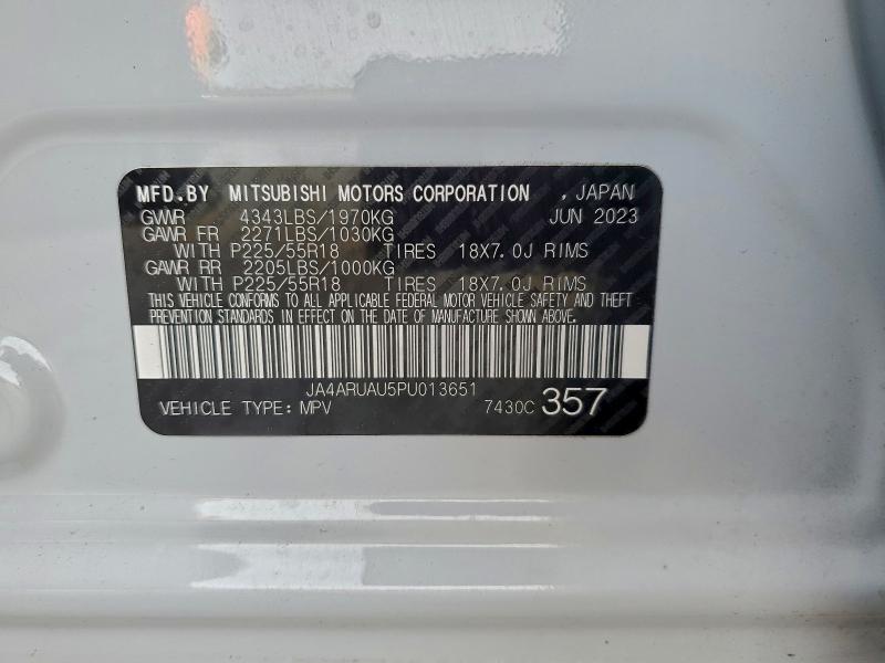 Photo 14 from auction – 2023 MITSUBISHI OUTLANDER with VIN JA4ARUAU5PU013651