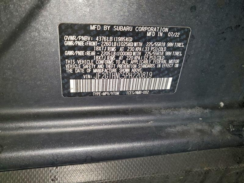 Photo 14 from auction – 2023 SUBARU CROSSTREK with VIN JF2GTHNC5PH220819