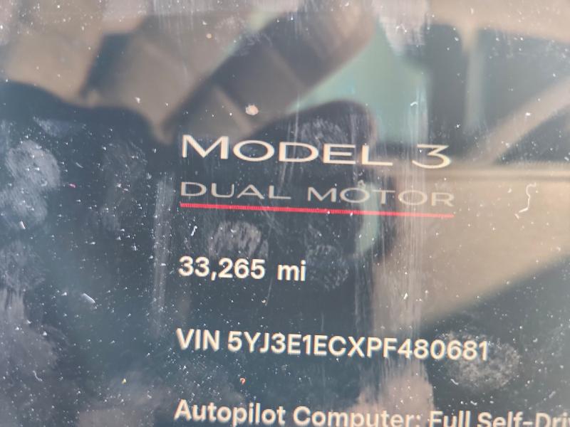 Photo 9 from auction – 2023 TESLA MODEL 3 with VIN 5YJ3E1ECXPF480681