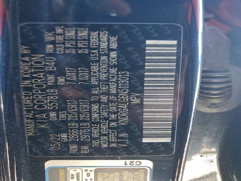 Photo 14 from auction – 2022 KIA SORENTO with VIN KNDRG4LG6N5113013