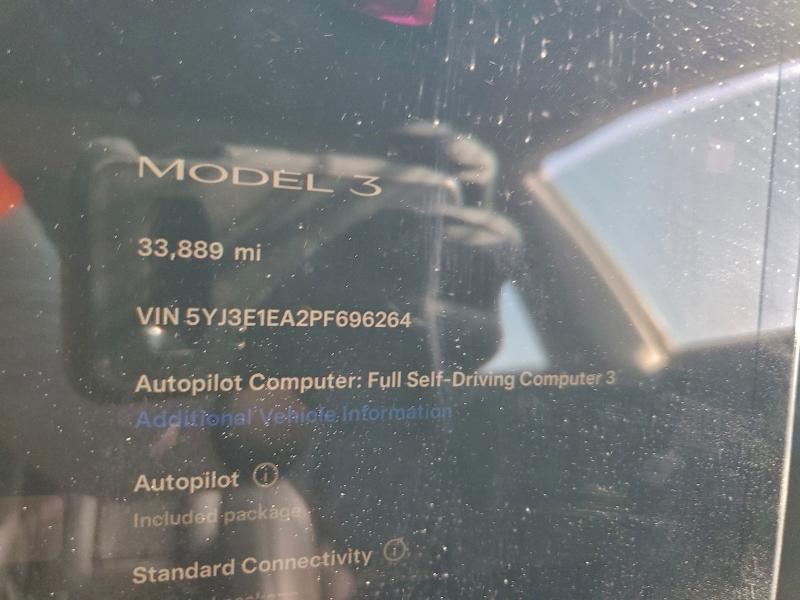 Photo 9 from auction – 2023 TESLA MODEL 3 with VIN 5YJ3E1EA2PF696264