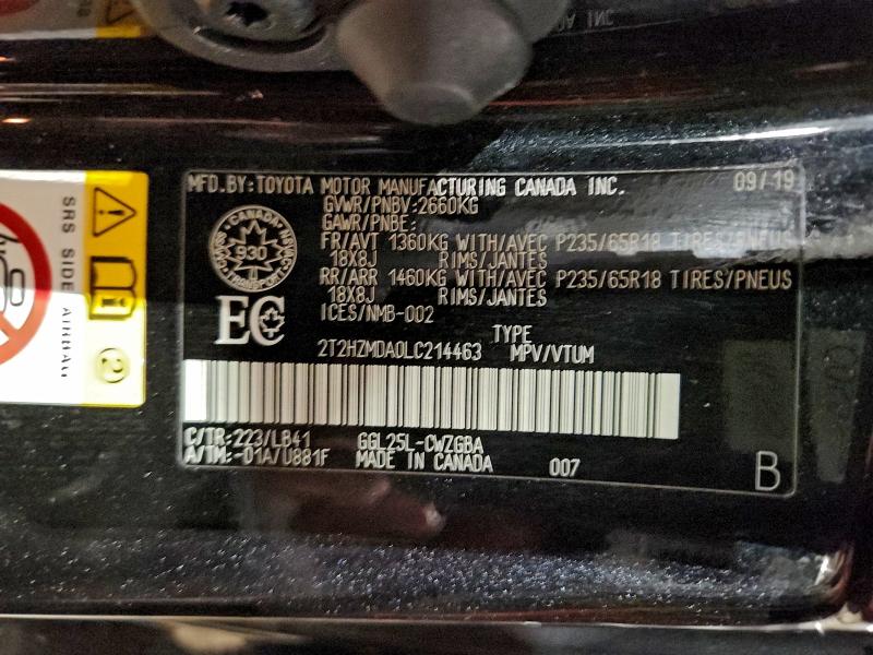 Photo 14 from auction – 2020 LEXUS RX 350 with VIN 2T2HZMDA0LC214463
