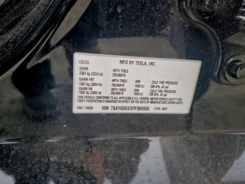 Photo 14 from auction – 2023 TESLA MODEL Y with VIN 7SAYGDEEXPF980930