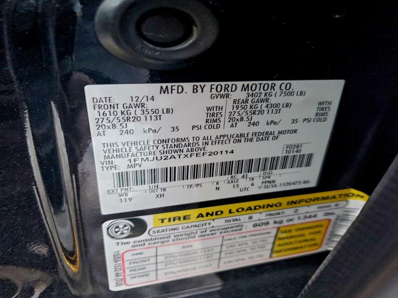 Photo 14 from auction – 2015 FORD EXPEDITION with VIN 1FMJU2ATXFEF20114