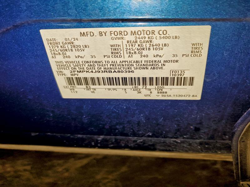 Photo 14 from auction – 2024 FORD EDGE SEL with VIN 2FMPK4J93RBA80396