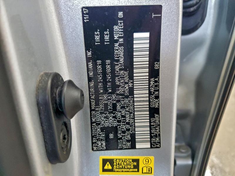 Photo 14 from auction – 2018 TOYOTA HIGHLANDER with VIN 5TDJZRFH4JS809401