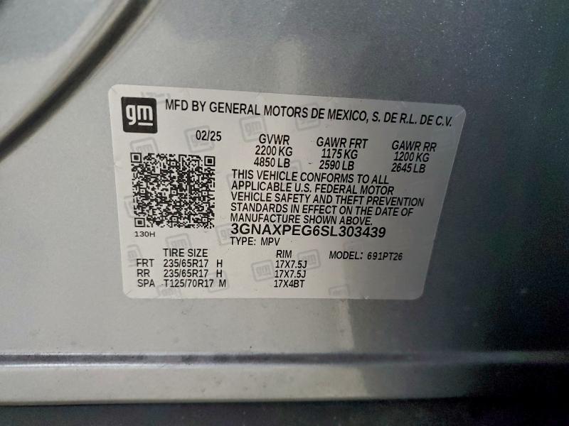 Photo 14 from auction – 2025 CHEVROLET EQUINOX LT with VIN 3GNAXPEG6SL303439