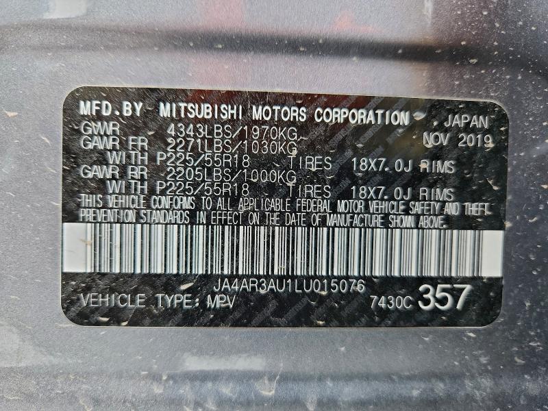 Photo 14 from auction – 2020 MITSUBISHI OUTLANDER with VIN JA4AR3AU1LU015076