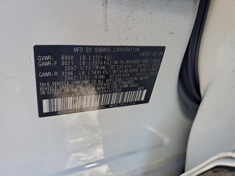 Photo 14 from auction – 2024 SUBARU ASCENT LIM with VIN 4S4WMAUD5R3423598