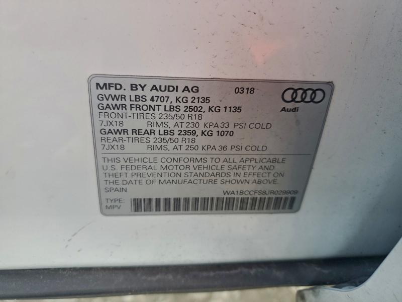 Photo 14 from auction – 2018 AUDI Q3 with VIN WA1BCCFS8JR029909