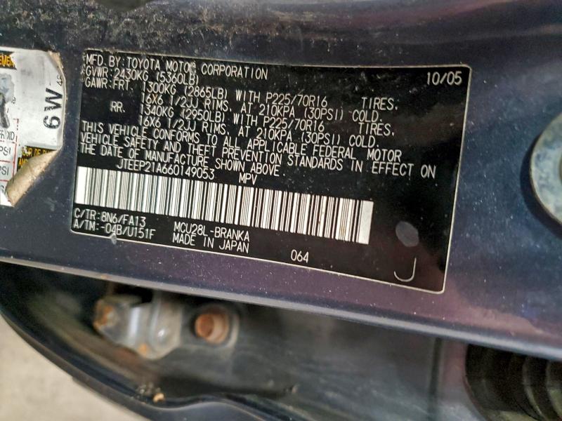 Photo 14 from auction – 2006 TOYOTA HIGHLANDER with VIN JTEEP21A660149053