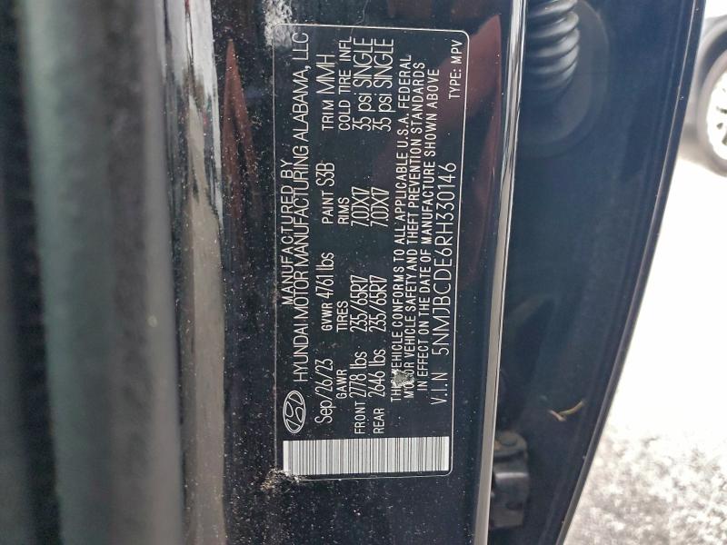 Photo 14 from auction – 2024 HYUNDAI TUCSON SEL with VIN 5NMJBCDE6RH330146