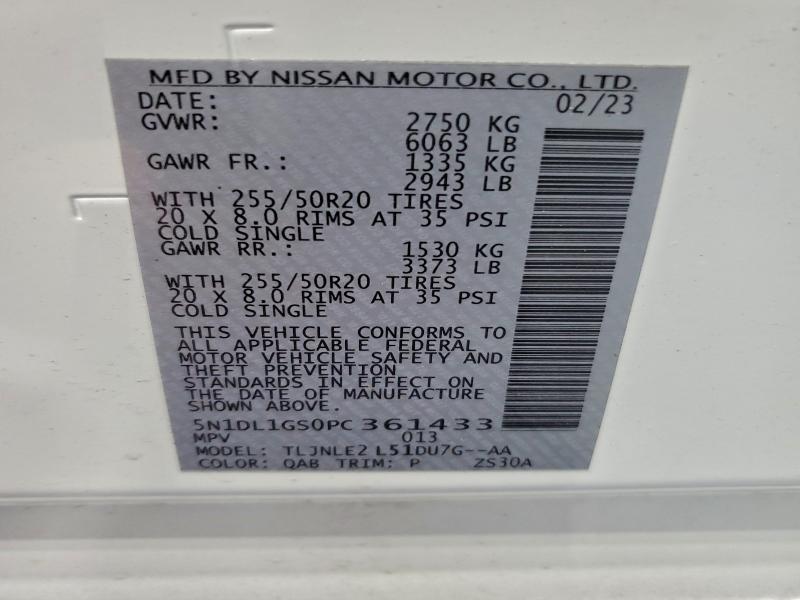 Photo 14 from auction – 2023 INFINITI QX60 SENSO with VIN 5N1DL1GS0PC361433