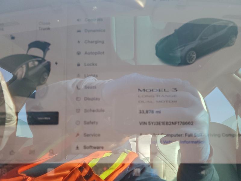 Photo 9 from auction – 2022 TESLA MODEL 3 with VIN 5YJ3E1EB2NF178662
