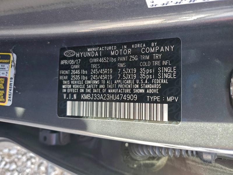 Photo 14 from auction – 2017 HYUNDAI TUCSON LIM with VIN KM8J33A23HU474909