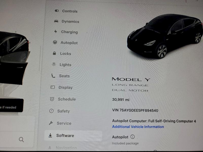 Photo 9 from auction – 2023 TESLA MODEL Y with VIN 7SAYGDEE5PF894540