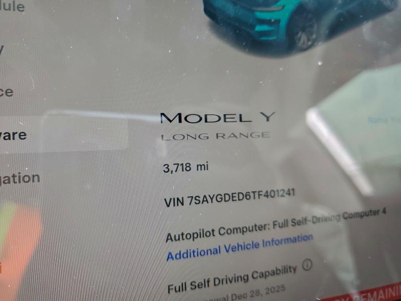 Photo 9 from auction – 2026 TESLA MODEL Y with VIN 7SAYGDED6TF401241