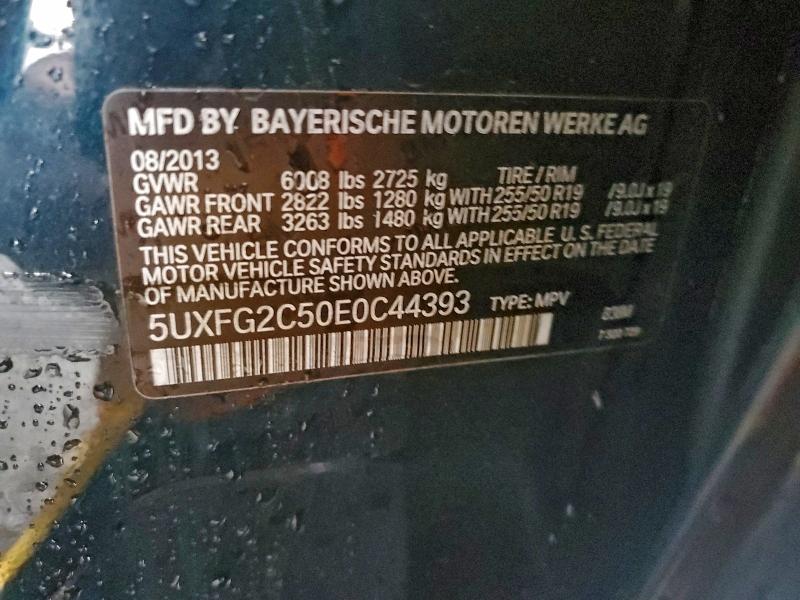 Photo 14 from auction – 2014 BMW X6 XDRIVE3 with VIN 5UXFG2C50E0C44393