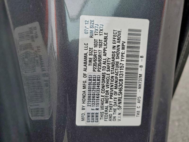 Photo 14 from auction – 2012 HONDA ODYSSEY EX with VIN 5FNRL5H63CB131157