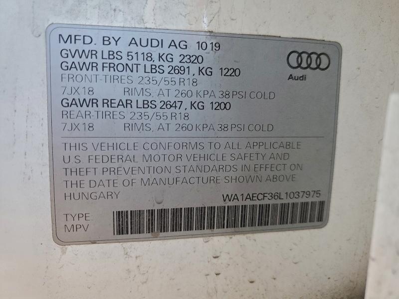 Photo 14 from auction – 2020 AUDI Q3 PREMIUM with VIN WA1AECF36L1037975