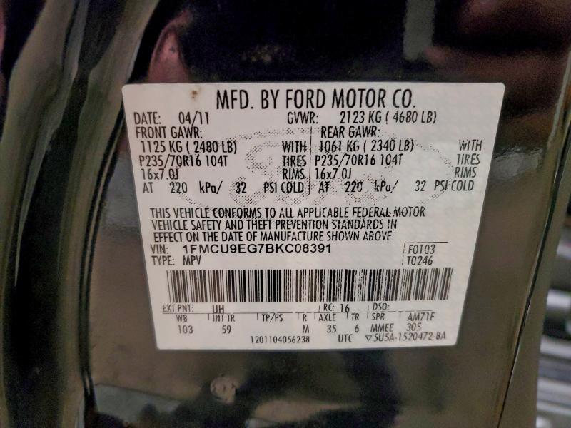Photo 14 from auction – 2011 FORD ESCAPE LIM with VIN 1FMCU9EG7BKC08391