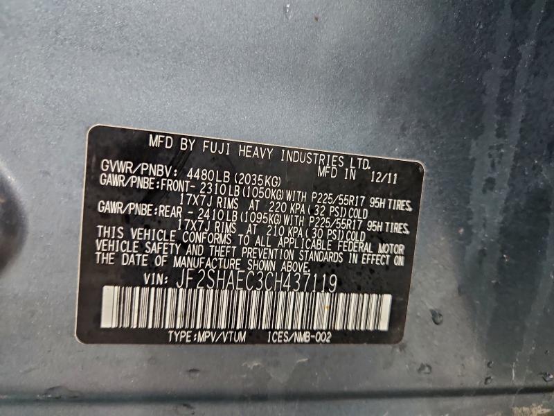 Photo 14 from auction – 2012 SUBARU FORESTER L with VIN JF2SHAEC3CH437119
