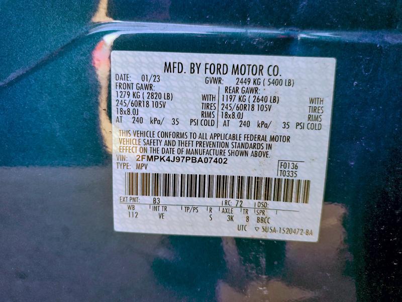 Photo 14 from auction – 2023 FORD EDGE SEL with VIN 2FMPK4J97PBA07402
