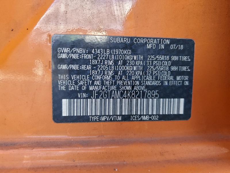 Photo 14 from auction – 2019 SUBARU CROSSTREK with VIN JF2GTAMC4K8217895