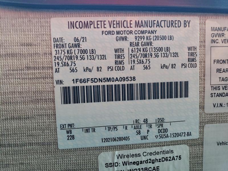 Photo 10 from auction – 2022 THOR 0292ACE with VIN 1F66F5DN5M0A09538