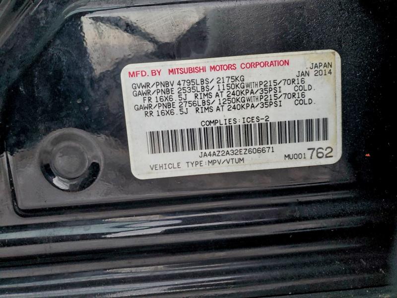 Photo 14 from auction – 2014 MITSUBISHI OUTLANDER with VIN JA4AZ2A32EZ606671