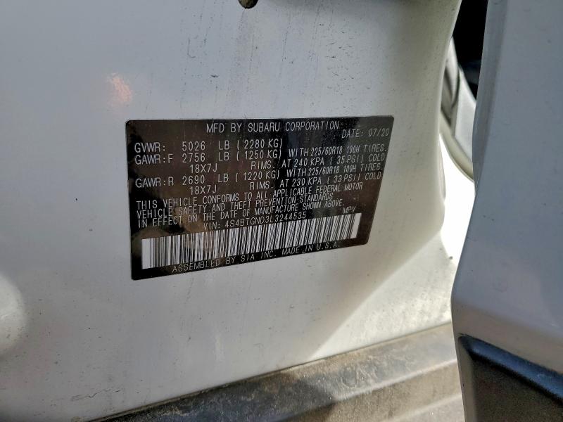 Photo 14 from auction – 2020 SUBARU OUTBACK LI with VIN 4S4BTGND3L3244535