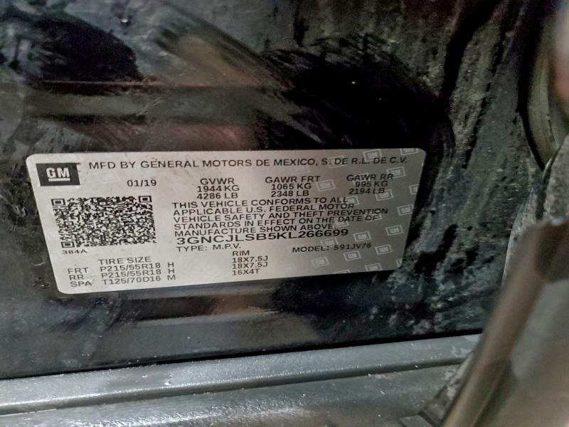 Photo 14 from auction – 2019 CHEVROLET TRAX with VIN 3GNCJLSB5KL266699