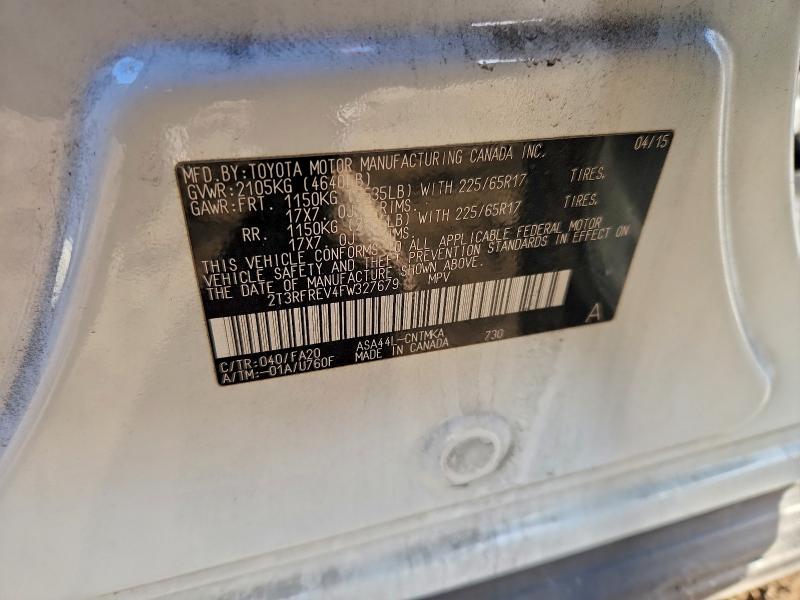 Photo 14 from auction – 2015 TOYOTA RAV4 XLE with VIN 2T3RFREV4FW327679