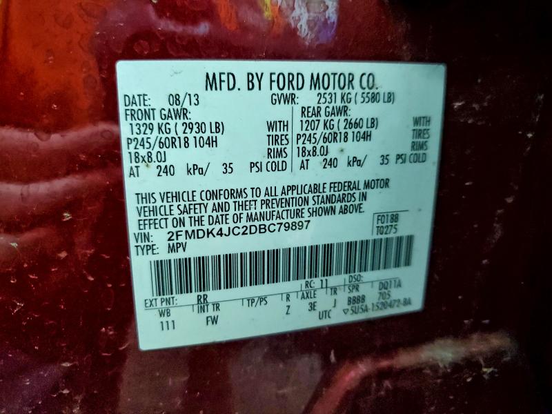 Photo 14 from auction – 2013 FORD EDGE SEL with VIN 2FMDK4JC2DBC79897