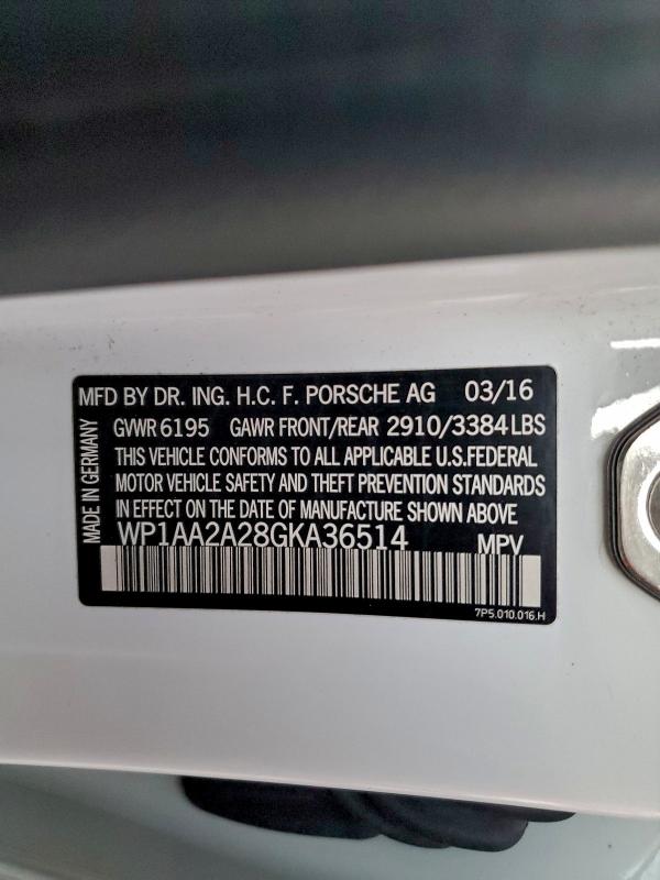 Photo 14 from auction – 2016 PORSCHE CAYENNE with VIN WP1AA2A28GKA36514