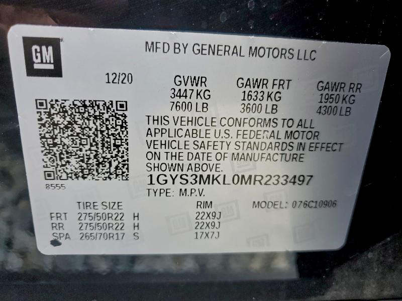 Photo 14 from auction – 2021 CADILLAC ESCALADE E with VIN 1GYS3MKL0MR233497
