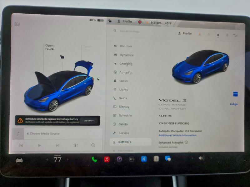 Photo 9 from auction – 2018 TESLA MODEL 3 with VIN 5YJ3E1EB1JF150992