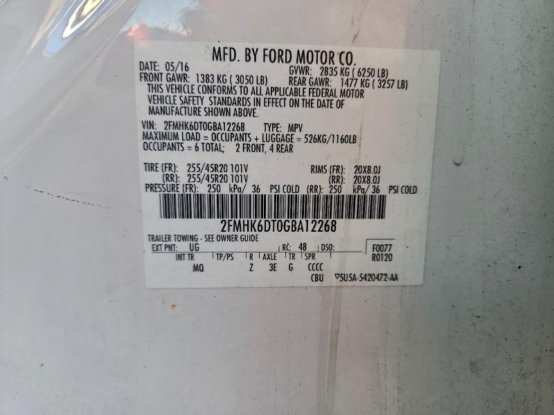 Photo 14 from auction – 2016 FORD FLEX LIMIT with VIN 2FMHK6DT0GBA12268