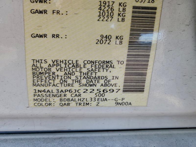 Photo 14 from auction – 2018 NISSAN ALTIMA 2.5 with VIN 1N4AL3AP6JC225697