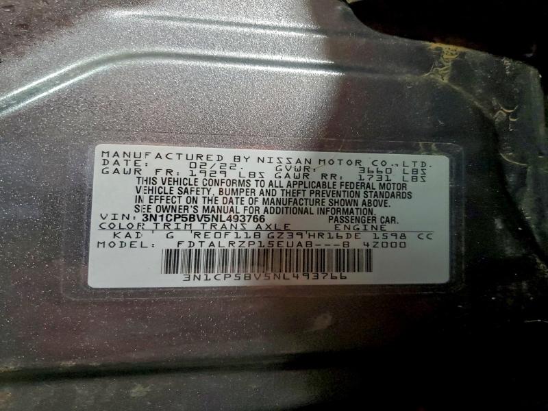 Photo 14 from auction – 2022 NISSAN KICKS with VIN 3N1CP5BV5NL493766