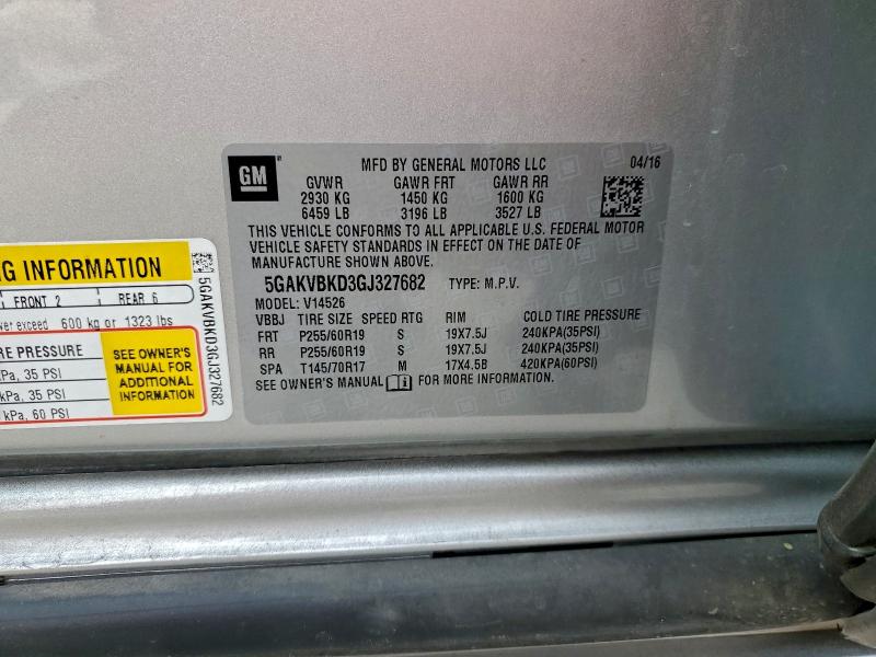 Photo 14 from auction – 2016 BUICK ENCLAVE with VIN 5GAKVBKD3GJ327682