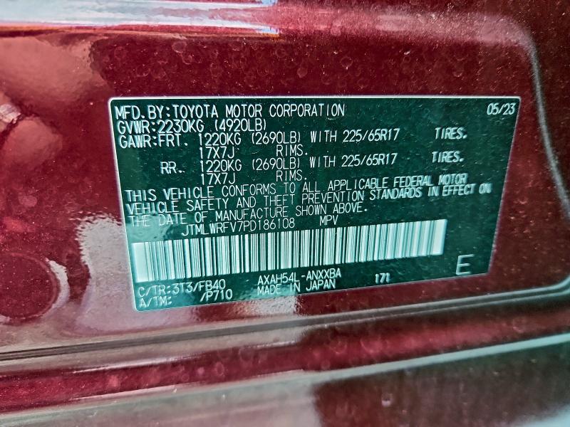 Photo 14 from auction – 2023 TOYOTA RAV4 with VIN JTMLWRFV7PD186108