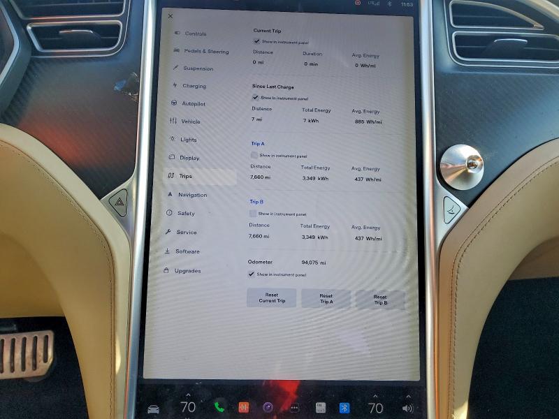 Photo 9 from auction – 2017 TESLA MODEL S with VIN 5YJSA1E4XHF200789